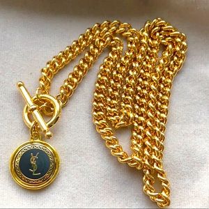 🤩YSL black and gold toggle necklace NEW